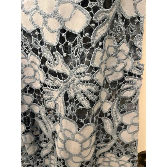 Bayeas High Waist Crystal Embellished Lace Wide Leg Jeans 26 Lesley Blue Boho - Picture 9 of 11